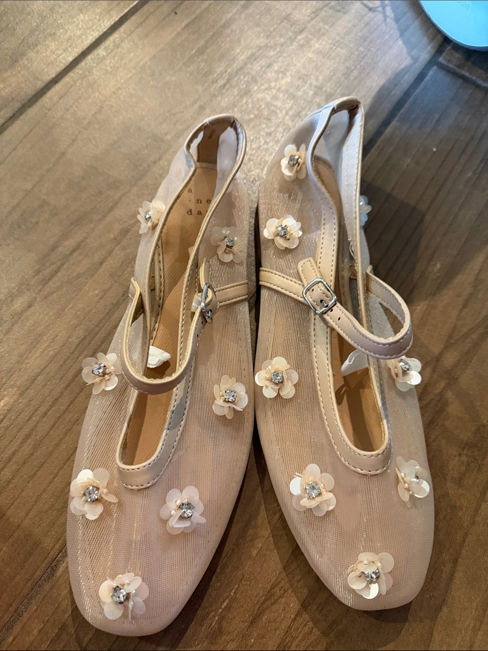 a new day Beige Floral Mary Jane Heels
